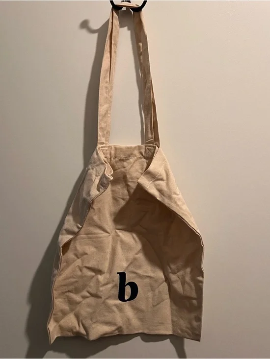 Brooklinen Canvas Tote Bag Logo Print Reusable Shopper Neutral - Picture 2 of 2